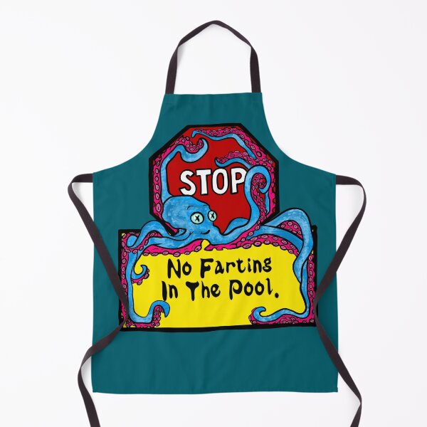 Item preview, Funny Octopus STOP Sign No Farting In The Pool Cartoon designed and sold by Urban Muse And Sultry Hues.