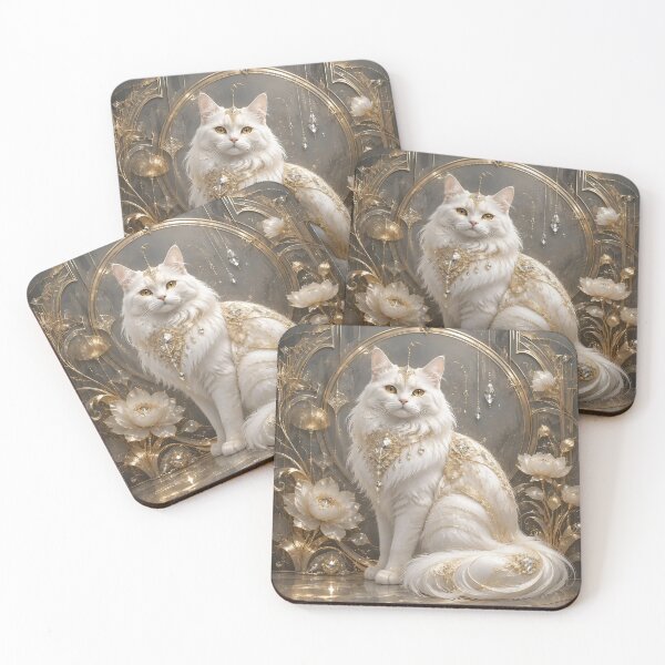 Item preview, Luxury​ Ivory Cat Nouveau​ designed and sold by Adisak-designs.