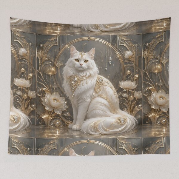 Item preview, Luxury​ Ivory Cat Nouveau​ designed and sold by Adisak-designs.