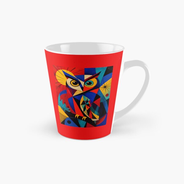 Item preview, Colorful Geometric Owl - Abstract Cubist Stained Glass Owl Bird Art designed and sold by inkaylindesign.