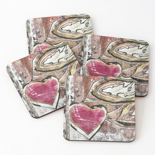 Item preview, Crimson Heart Mixed Media Collage designed and sold by MagnishArt.