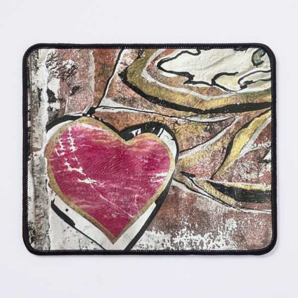 Item preview, Crimson Heart Mixed Media Collage designed and sold by MagnishArt.