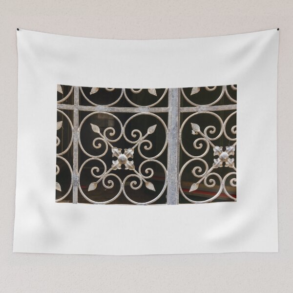Item preview, Wrought Iron Gate With Ornate Scrollwork Pattern And Vintage Decorative Metal Grille designed and sold by Nmallia.
