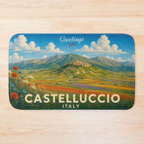 Artikelvorschau, Castelluccio Italy Vintage Flower Fields Poster entworfen und verkauft von Earth Celebration Designs.