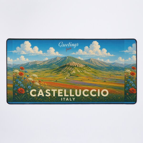 Item preview, Castelluccio Italy Vintage Flower Fields Poster designed and sold by Earth Celebration Designs.