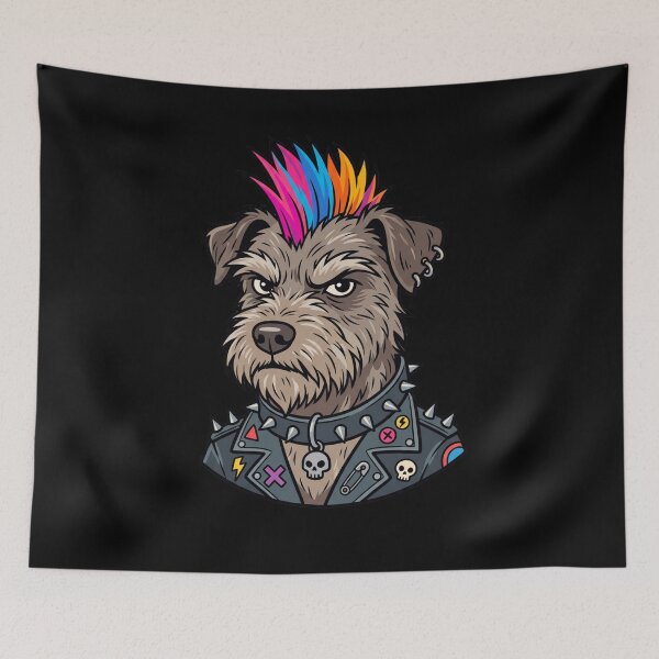 Item preview, Punk Dog With Mohawk and Spiked Collar Edgy Rocker Graphic designed and sold by khaled-bahaa.