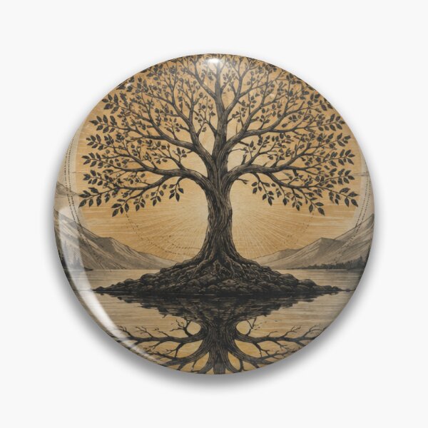 Item preview, Mystical Tree of Life with Moon Phases and Golden Sun designed and sold by naturalsurvival.