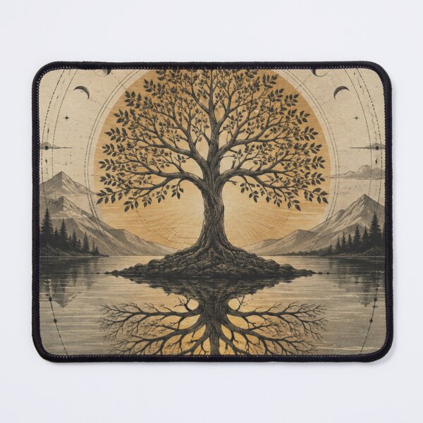 Item preview, Mystical Tree of Life with Moon Phases and Golden Sun designed and sold by naturalsurvival.