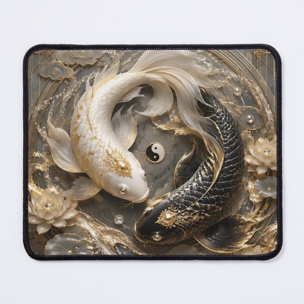 Item preview, Luxury Black and White Fish Nouveau designed and sold by Adisak-designs.