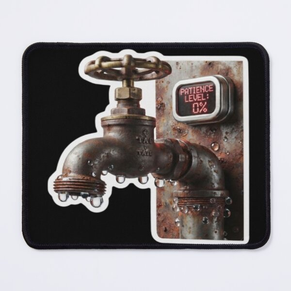 Item preview, Rusty Water Faucet with Patience Level 0 Humor Art designed and sold by DailySparks.