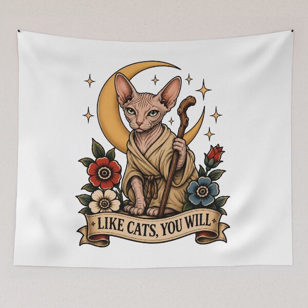 Item preview, Sphynx Master Cat Tattoo Style designed and sold by Old's Cool Cat Studio.