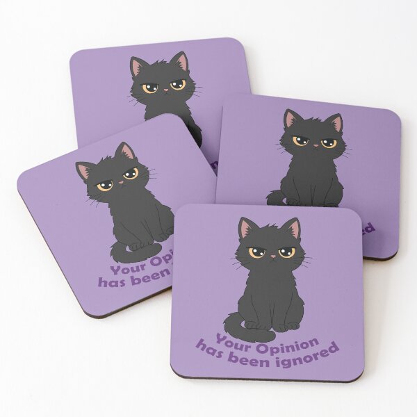 Item preview, Your Opinion Has Been Ignored Angry Black Cat Funny Sarcastic Cat Design designed and sold by Hallowed Artistry.