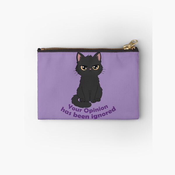 Item preview, Your Opinion Has Been Ignored Angry Black Cat Funny Sarcastic Cat Design designed and sold by Hallowed Artistry.