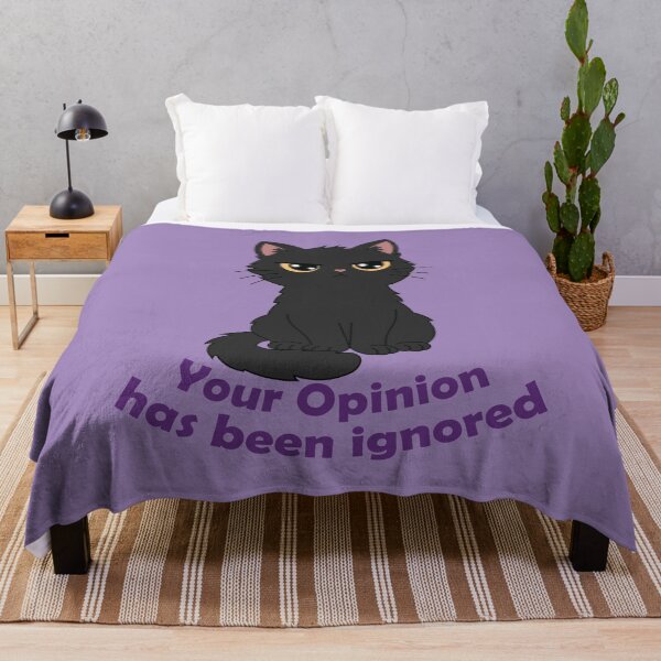 Item preview, Your Opinion Has Been Ignored Angry Black Cat Funny Sarcastic Cat Design designed and sold by Hallowed Artistry.
