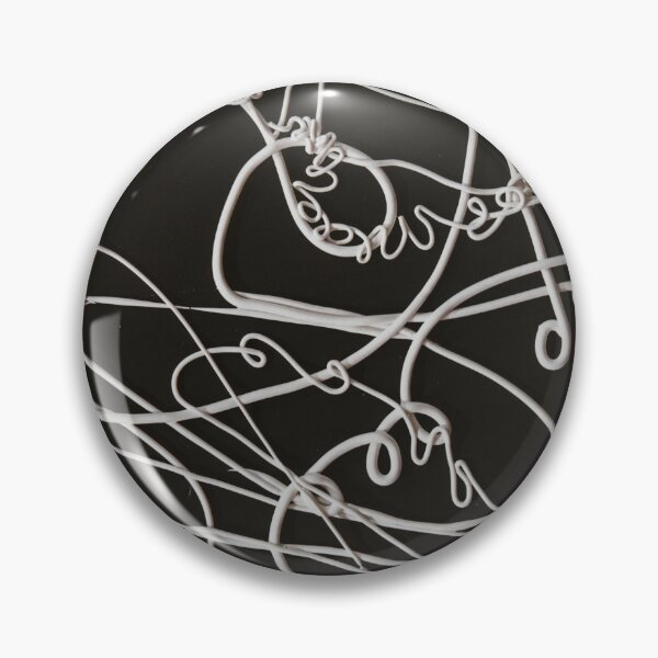 Item preview, White Scribble Line Art on Black Abstract Design designed and sold by BuckaBaby.