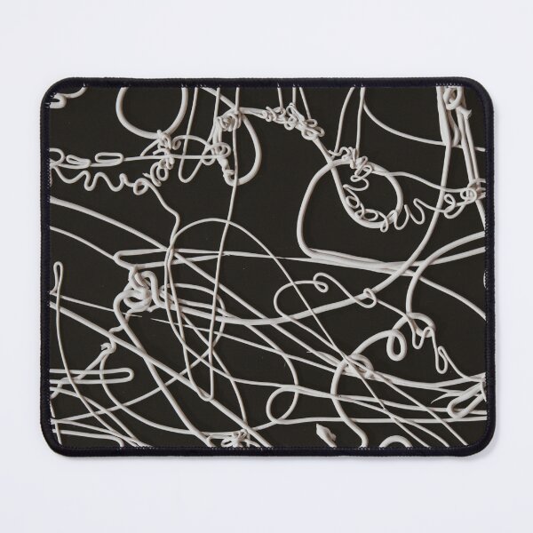 Item preview, White Scribble Line Art on Black Abstract Design designed and sold by BuckaBaby.