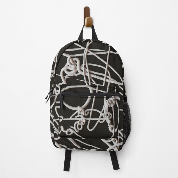 Item preview, White Scribble Line Art on Black Abstract Design designed and sold by BuckaBaby.