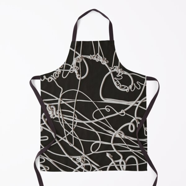 Item preview, White Scribble Line Art on Black Abstract Design designed and sold by BuckaBaby.