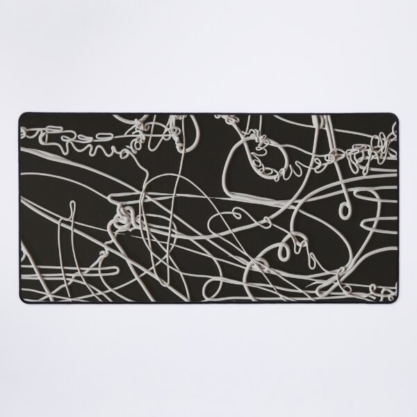 Item preview, White Scribble Line Art on Black Abstract Design designed and sold by BuckaBaby.