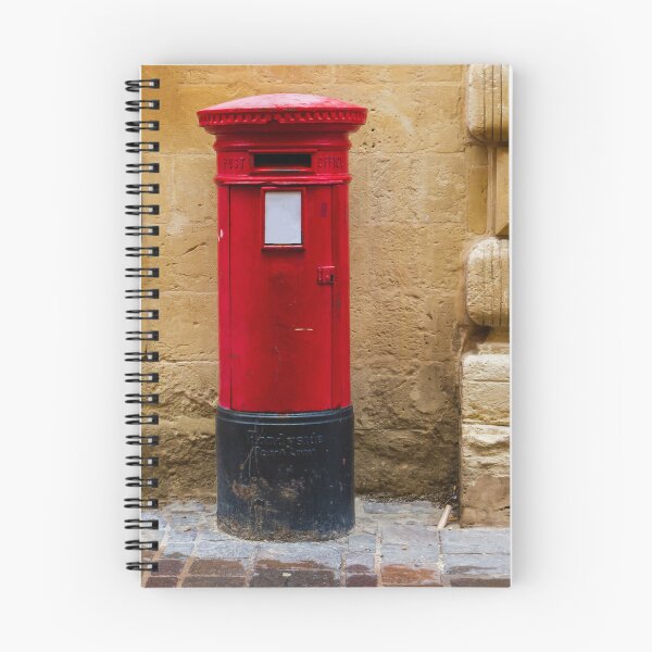 Item preview, Red Post Box Against Stone Wall on Historic British Street, Vintage Mailbox and Postal Charm designed and sold by Nmallia.