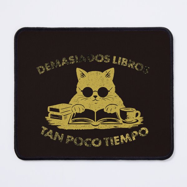 Item preview, Too Many Books, Too Little Time | Reading Cat with Coffee | Gift for Book Lovers designed and sold by TrazoLibreCo7.