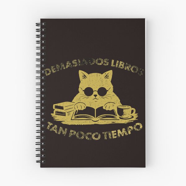 Item preview, Too Many Books, Too Little Time | Reading Cat with Coffee | Gift for Book Lovers designed and sold by TrazoLibreCo7.