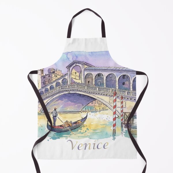Item preview, Venice Italy Rialto Bridge and Gondola Watercolor Art designed and sold by NareArt.
