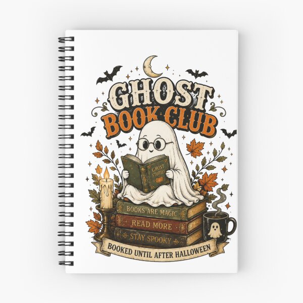 Item preview, Ghost Book Club Shirt Cute Halloween Book Lover T-Shirt designed and sold by happyshirt27.