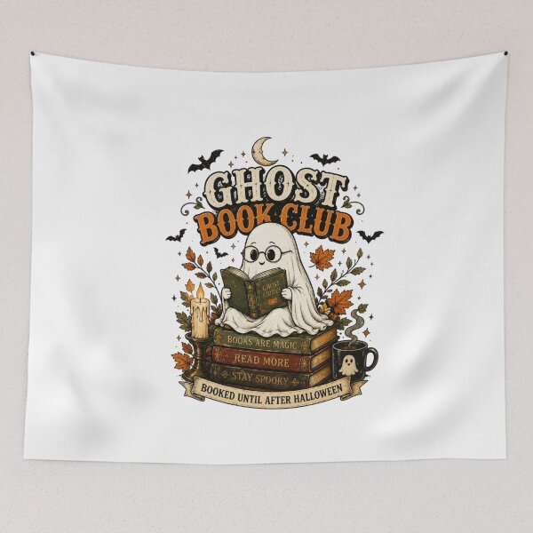 Item preview, Ghost Book Club Shirt Cute Halloween Book Lover T-Shirt designed and sold by happyshirt27.
