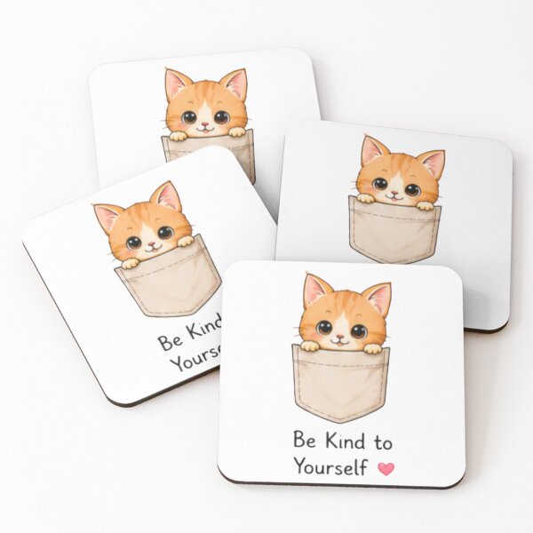 Item preview, Be Kind to Yourself Cute Pocket Kitten Kawaii designed and sold by DailyDoodlesBySumbul.