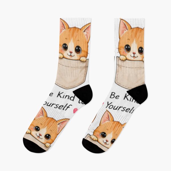 Item preview, Be Kind to Yourself Cute Pocket Kitten Kawaii designed and sold by DailyDoodlesBySumbul.