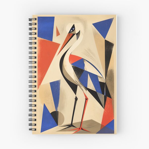 Item preview, Cubist Crane Heron Abstract Geometric Bird Art designed and sold by inkaylindesign.