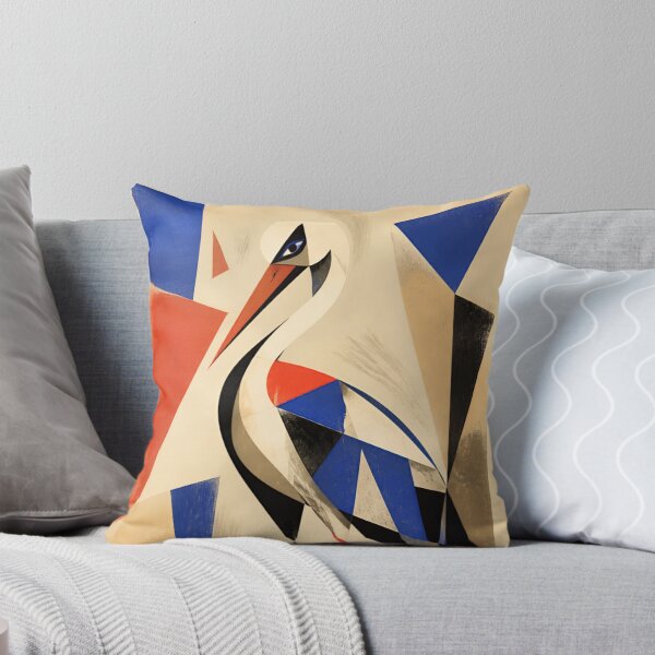 Item preview, Cubist Crane Heron Abstract Geometric Bird Art designed and sold by inkaylindesign.