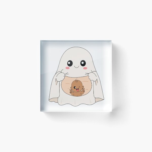Item preview, ⁠Cute Pregnant Ghost Showing Baby in Belly Funny Halloween Graphic⁠ designed and sold by Teenidesign .