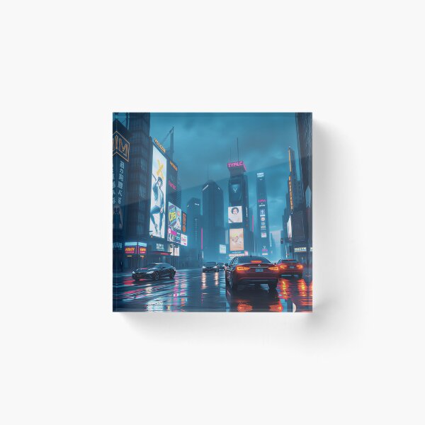 Item preview, Neon City Nights Cyberpunk Poster designed and sold by TajSprinklz.