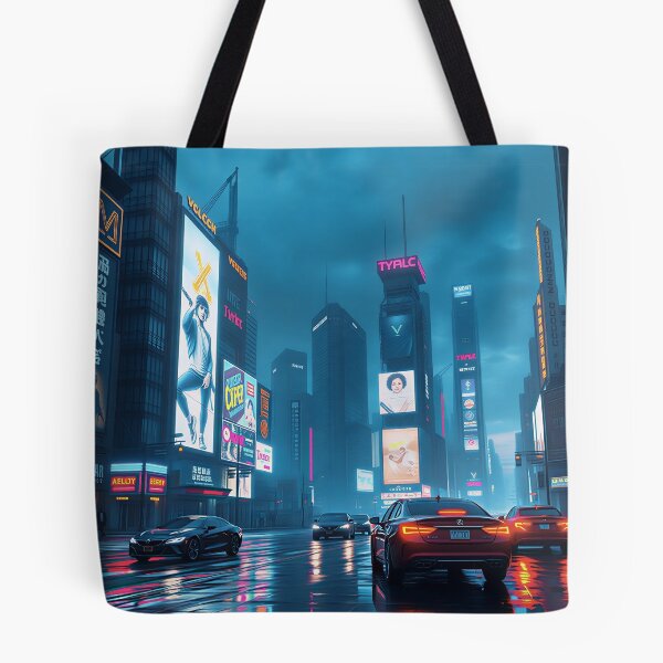Item preview, Neon City Nights Cyberpunk Poster designed and sold by TajSprinklz.