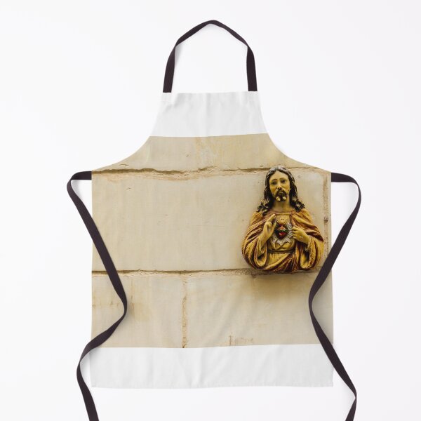Item preview, Sacred Heart Of Jesus Wall Statue Mounted On Beige Stone Exterior Representing Christian Faith designed and sold by Nmallia.