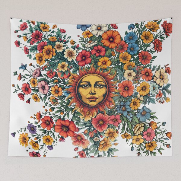 Item preview, Sun in the middle of flowers designed and sold by Navy67.