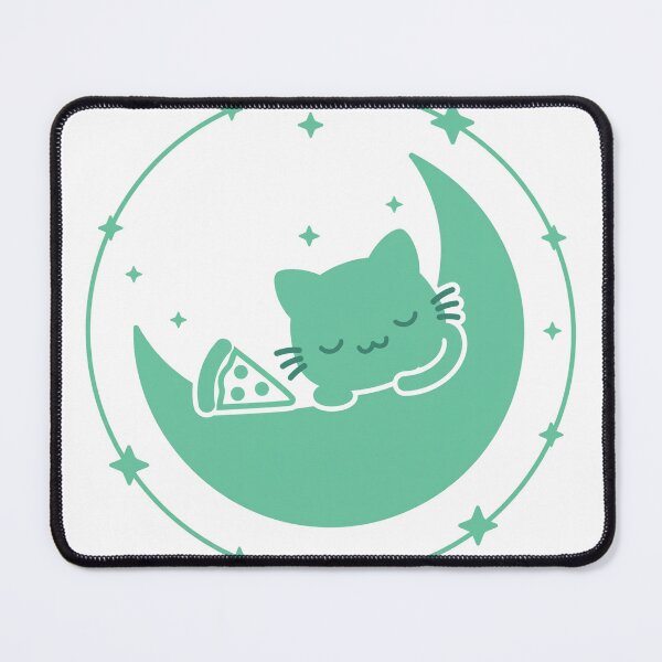 Item preview, Cat with Pizza on Mint Moon designed and sold by FantasyPearl.