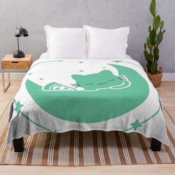 Item preview, Cat with Pizza on Mint Moon designed and sold by FantasyPearl.