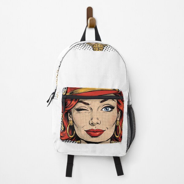 Item preview, WINK LADY - Red Fedora Pop Art Girl Alt: Red Fedora Girl - 1960s Pop Art Wink designed and sold by MAISON SYLVIE.