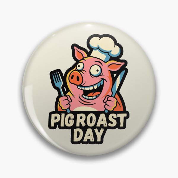 Item preview, Funny Pig Roast Day Cartoon Mascot BBQ Cookout Humor designed and sold by KiwiRider.