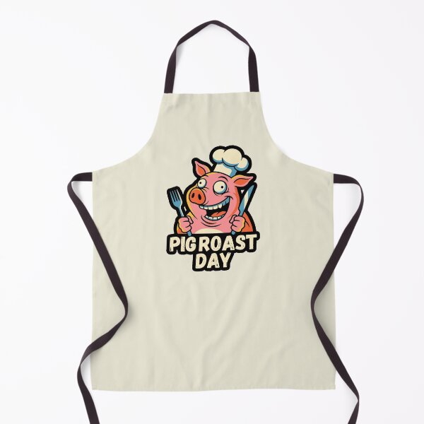 Item preview, Funny Pig Roast Day Cartoon Mascot BBQ Cookout Humor designed and sold by KiwiRider.