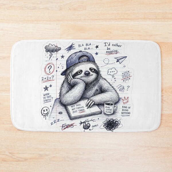 Item preview, Bored Student Notebook Sloth Doodle designed and sold by Snurly.