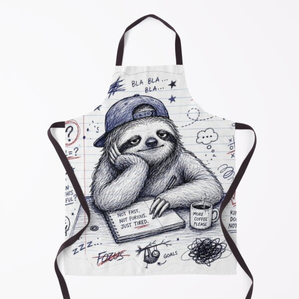 Item preview, Bored Student Notebook Sloth Doodle designed and sold by Snurly.