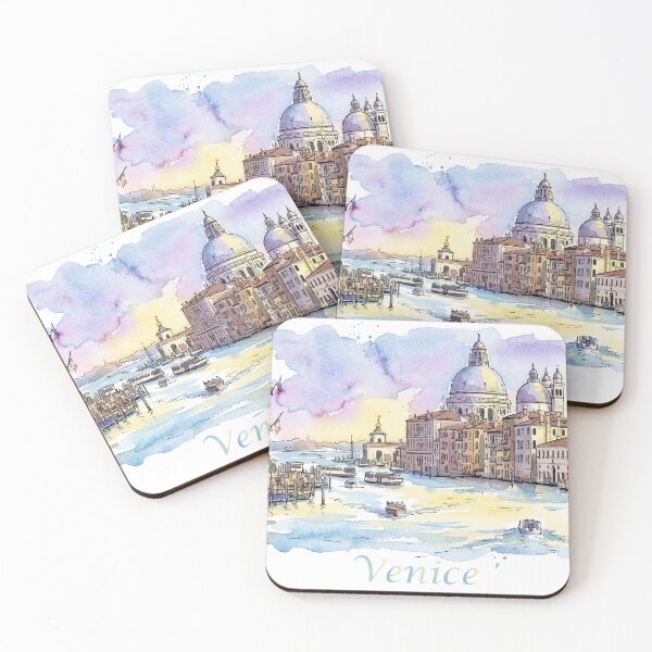 Item preview, Venice Italy Grand Canal Santa Maria della Salute Watercolor Art designed and sold by NareArt.