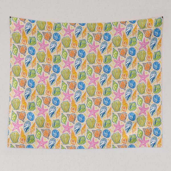 Item preview, Colorful Beach Seashells Print Pattern designed and sold by RichardRags.