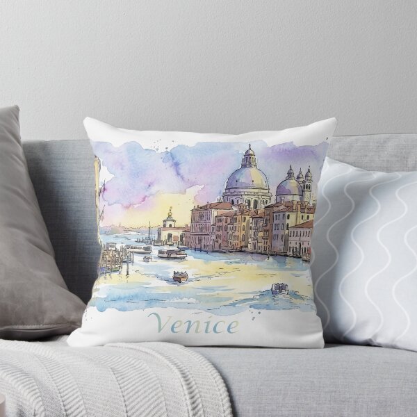 Item preview, Venice Italy Grand Canal Santa Maria della Salute Watercolor Art designed and sold by NareArt.
