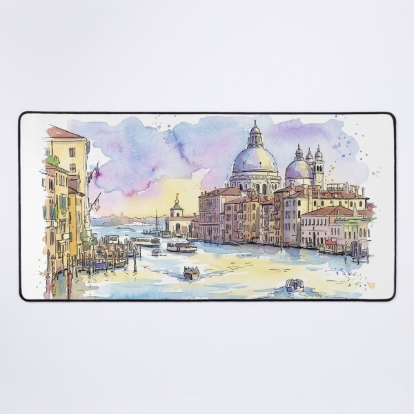 Item preview, Venice Italy Grand Canal Santa Maria della Salute Watercolor Art designed and sold by NareArt.