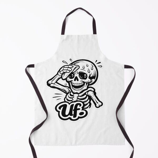Item preview, Cute Sweaty Skeleton Sticker – "Uf" Funny Spanish Kawaii Skull Meme Vinyl Decal designed and sold by SkeletonMood.